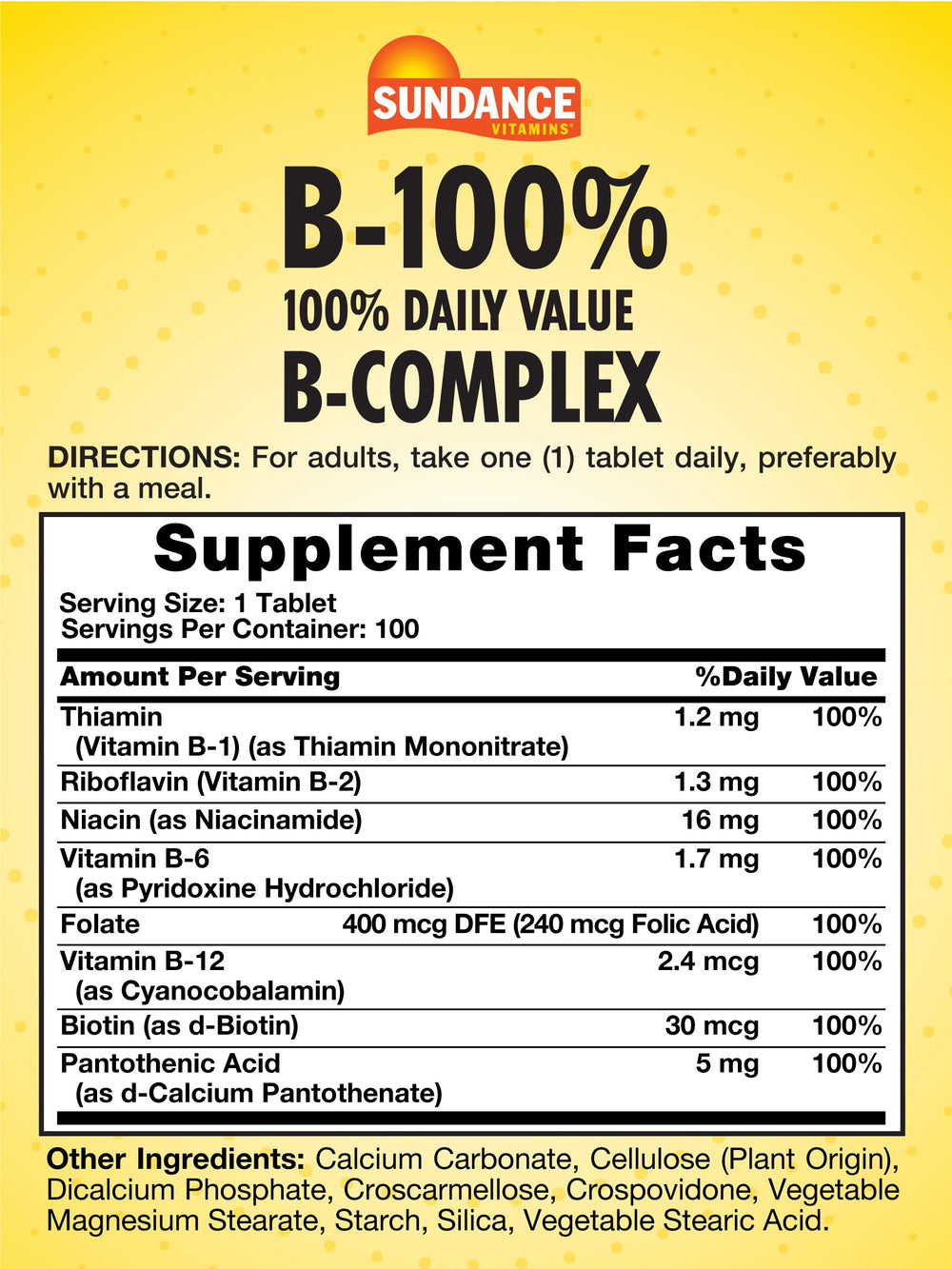 Sundance B-Complex vegetarian-friendly tablets