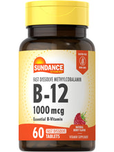 Bottle of Sundance Vitamin B12 1000 mcg fast dissolve tablets