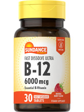 Sundance Vitamin B-12 fast-dissolve tablets, 6000 mcg, berry flavor