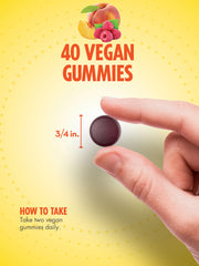 Vegan, non-GMO, gluten-free label on Sundance B-12 gummies
