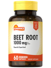Sundance Beet Root Capsules bottle label with 1000 mg per serving