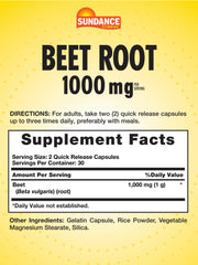Close-up of Beet Root Capsules bottle label
