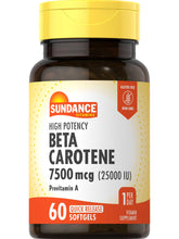 Sundance Beta Carotene 7500mcg bottle with 60 softgels