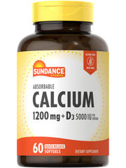 Bottle of Sundance Calcium 1200 mg with Vitamin D3 softgels