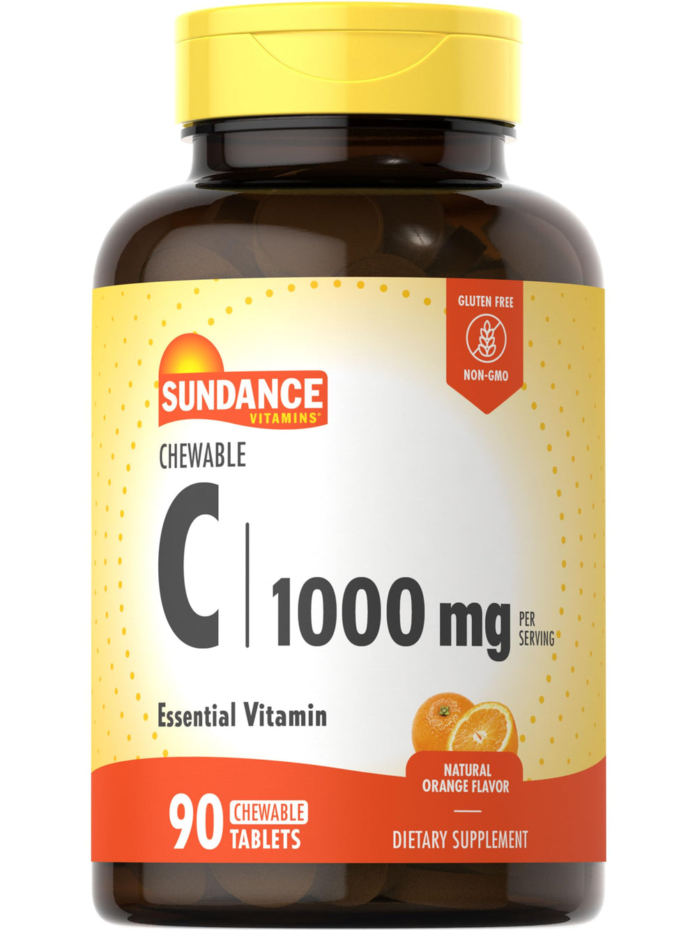 Sundance Vitamin C 1000mg chewable tablets with orange flavor
