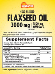 Label highlighting 1500mg Omega-3 per serving