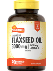 Bottle of Sundance Flaxseed Oil 3000mg with 90 softgels