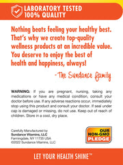 Lifestyle image of Sundance Flaxseed Oil bottle and softgels