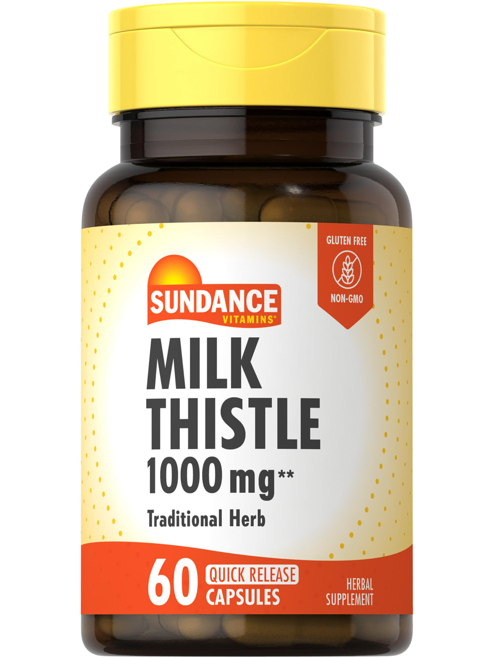Sundance Milk Thistle 1000mg bottle with 60 quick release capsules