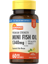 Sundance Mini Fish Oil Softgels 1340mg lemon flavor, 60-count bottle
