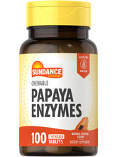 Sundance Papaya Enzymes bottle with 100 chewable tablets and natural tropical flavor