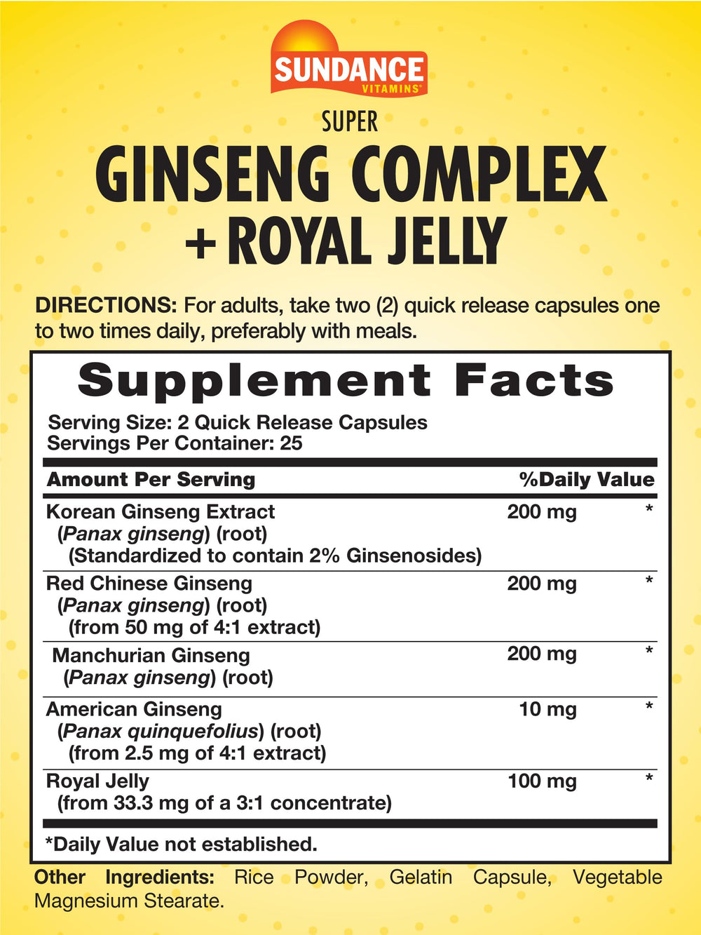 Close-up of Korean Ginseng Extract and Royal Jelly components