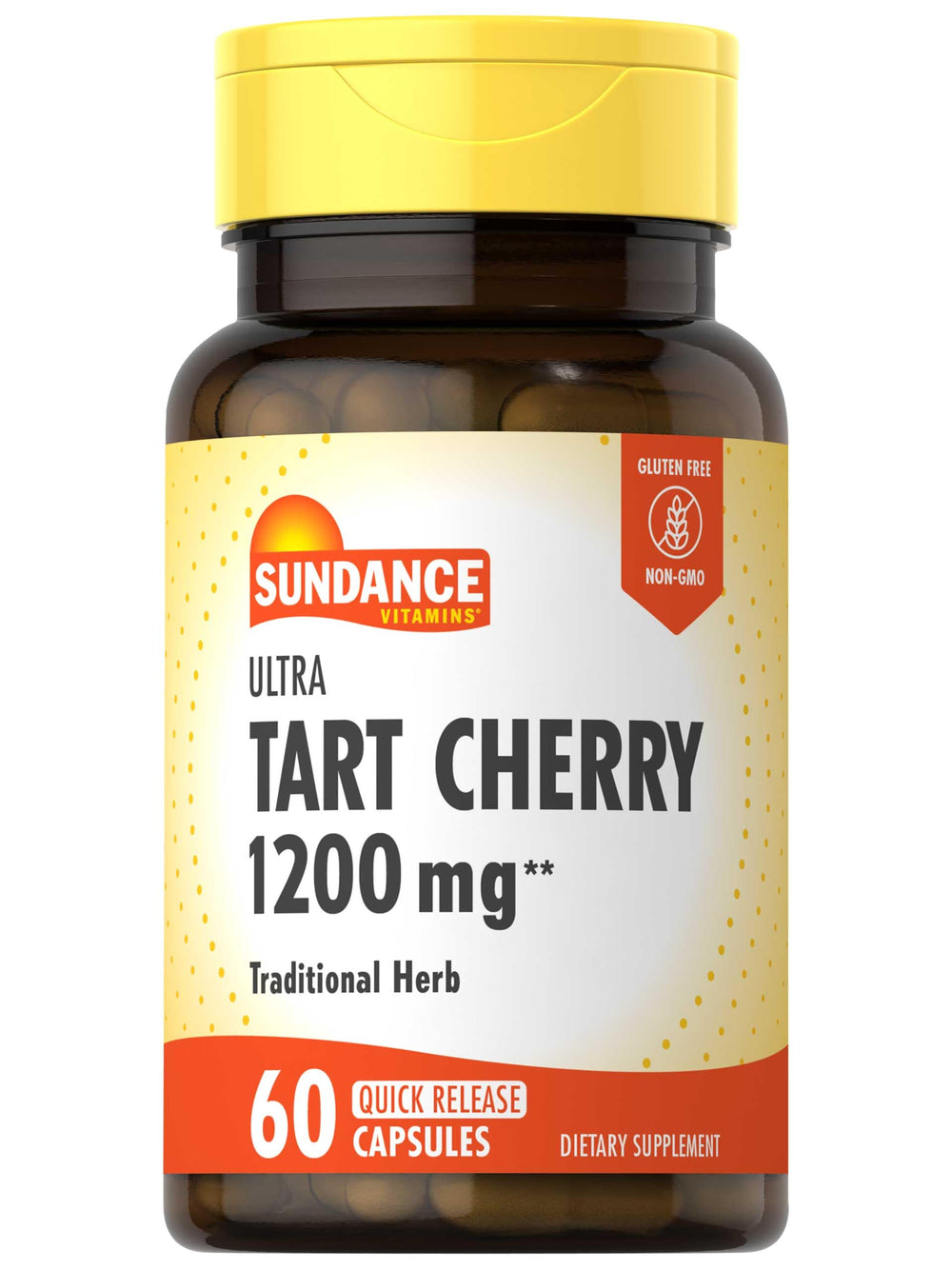 Bottle of Sundance Tart Cherry Capsules 1200mg - 60 count