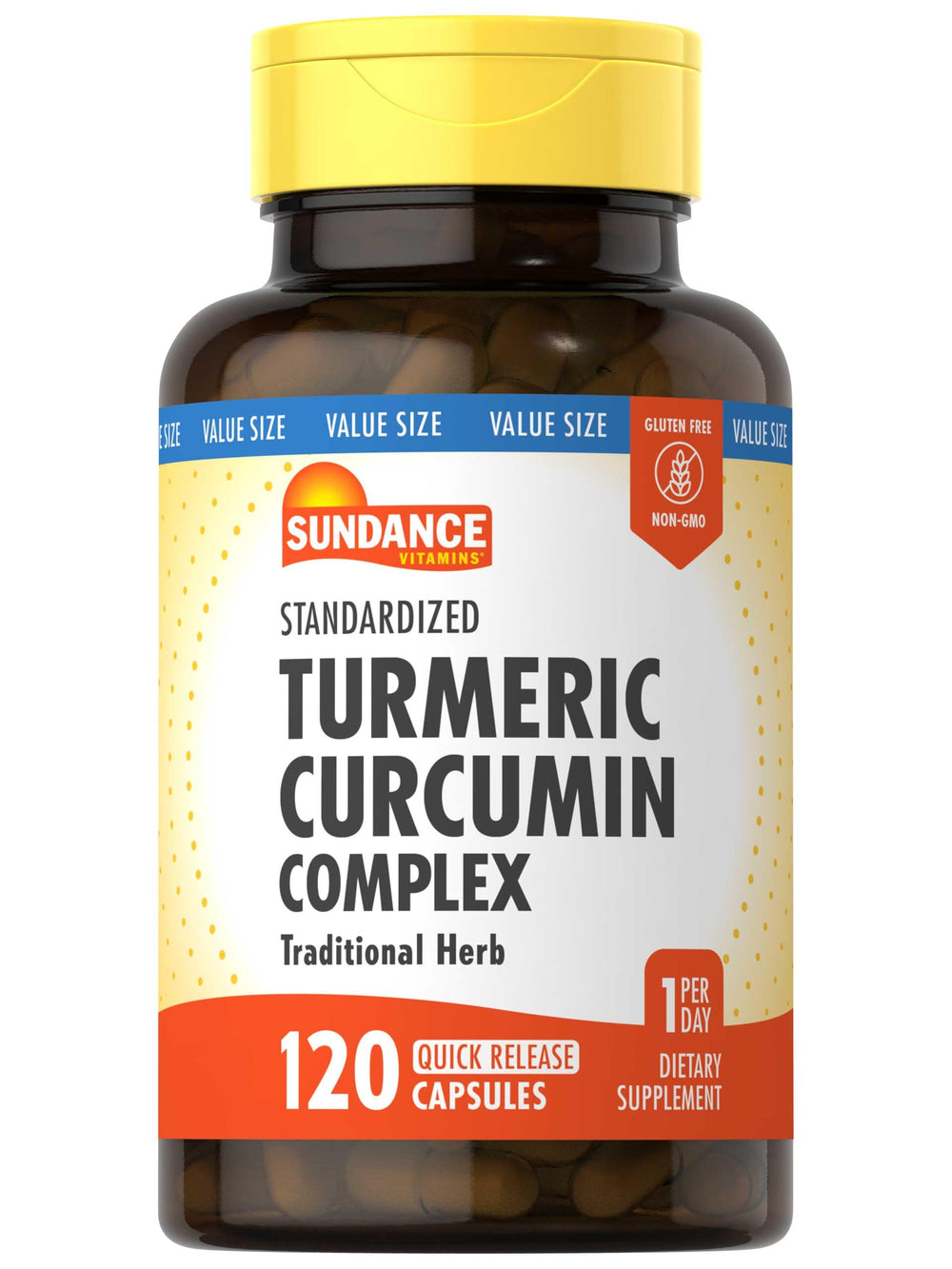 Sundance Turmeric Curcumin Complex bottle with capsules