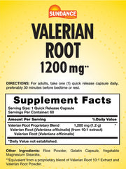 Close-up of 60 quick-release valerian capsules