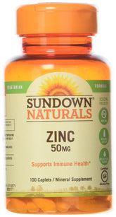 Sundown Zinc Gluconate 50 mg caplets bottle front