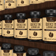 Sunergetic quercetin & bromelain ingredients label