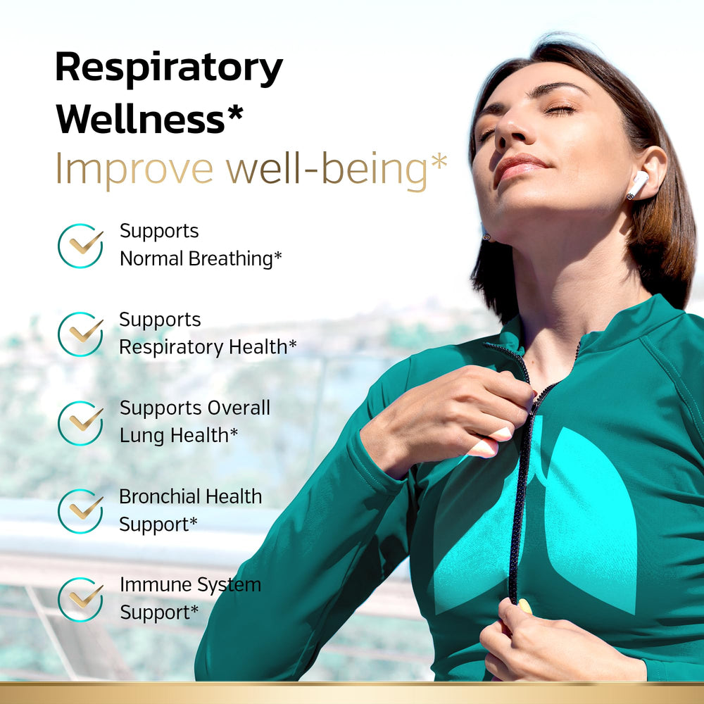 Sunergetic lung health ingredients bromelain quercetin - immune support and airway comfort.