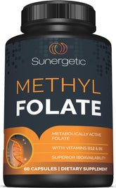 Sunergetic Methyl Folate bottle with B12 and B6