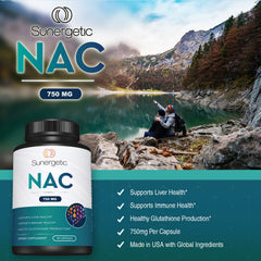 Label highlights 750 mg NAC per capsule in a high-dose formula.