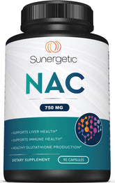 Sunergetic Premium NAC bottle front for daily immune support.
