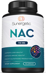 Sunergetic Premium NAC bottle front for daily immune support.