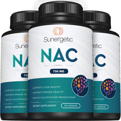 Sunergetic Premium NAC group bottle suggests reliable daily support for detox and resilience.