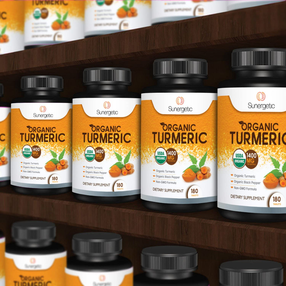 Sunergetic turmeric bottle packaging view