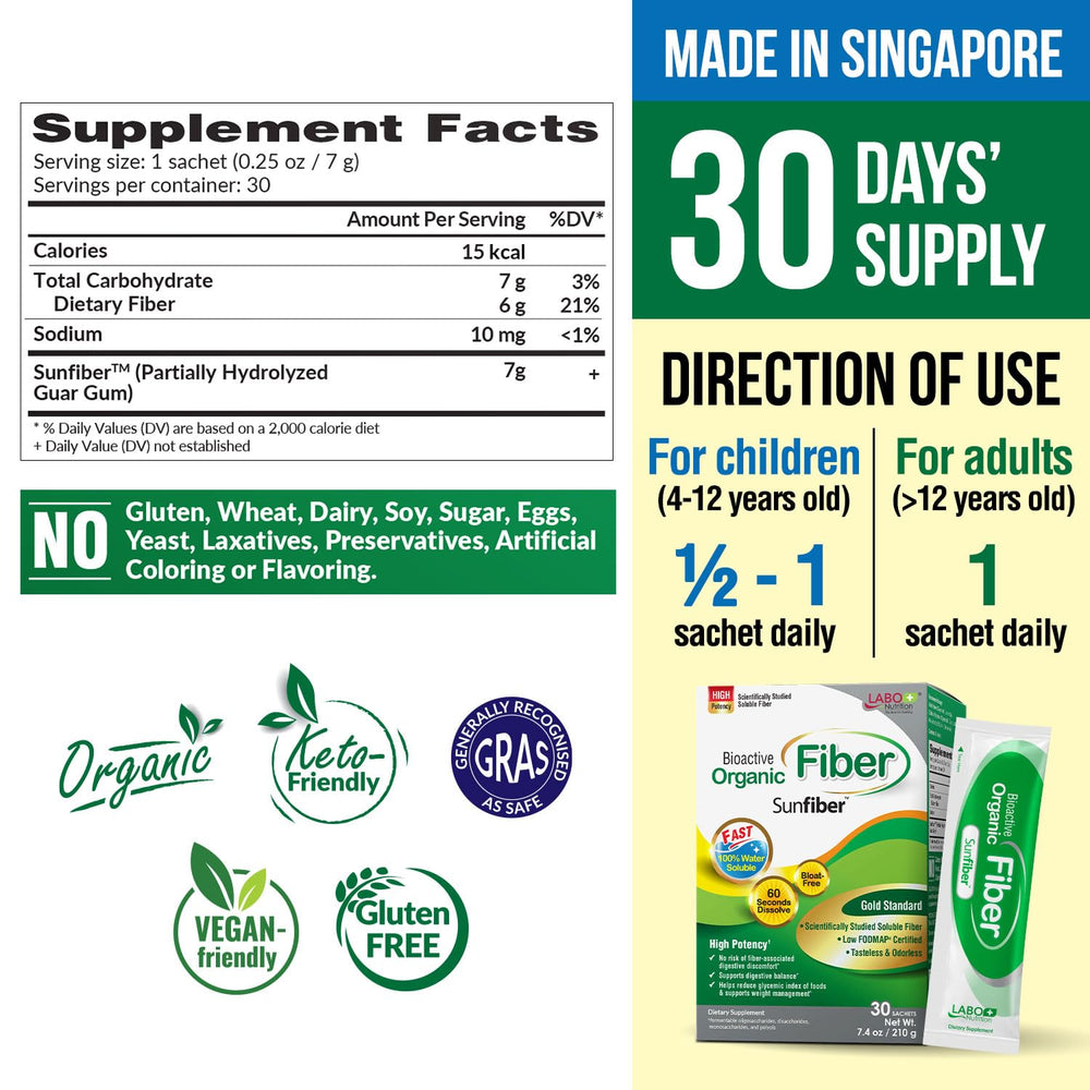 Sunfiber PHGG prebiotic fiber soluble 7g fast-dissolving image