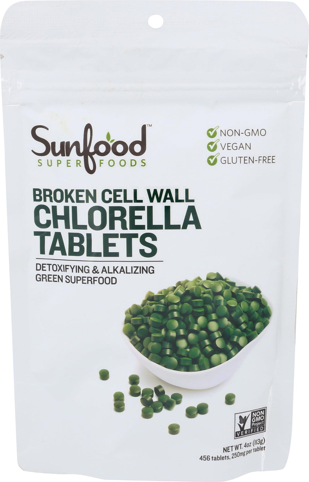 Bottle of Sunfood Chlorella Tablets