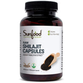 Bottle of Sunfood Shilajit Capsules with label