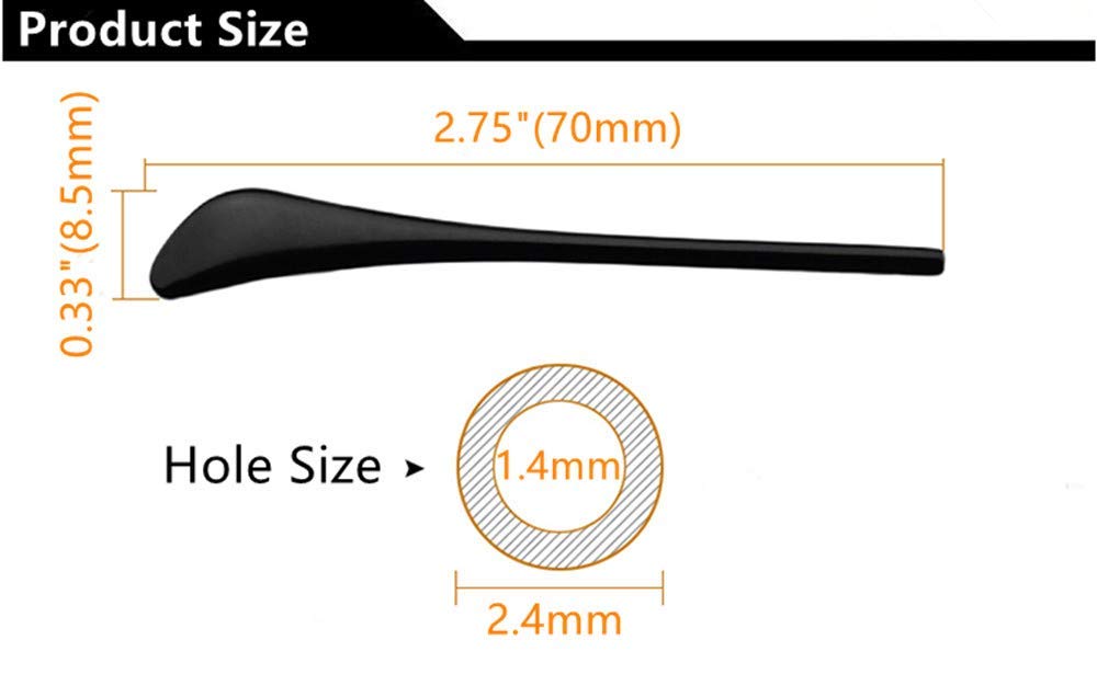 Package includes 1 pair of temple tips for glasses