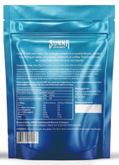 Close-up of collagen powder container for Sunna Supplements