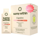 Sunny Within packaging featuring 30 daily vegan pouches