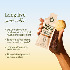 Side view of Sunny Within Mushroom Blend pouch