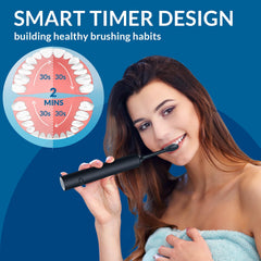 Eight replacement brush heads included with SUNPRO toothbrush