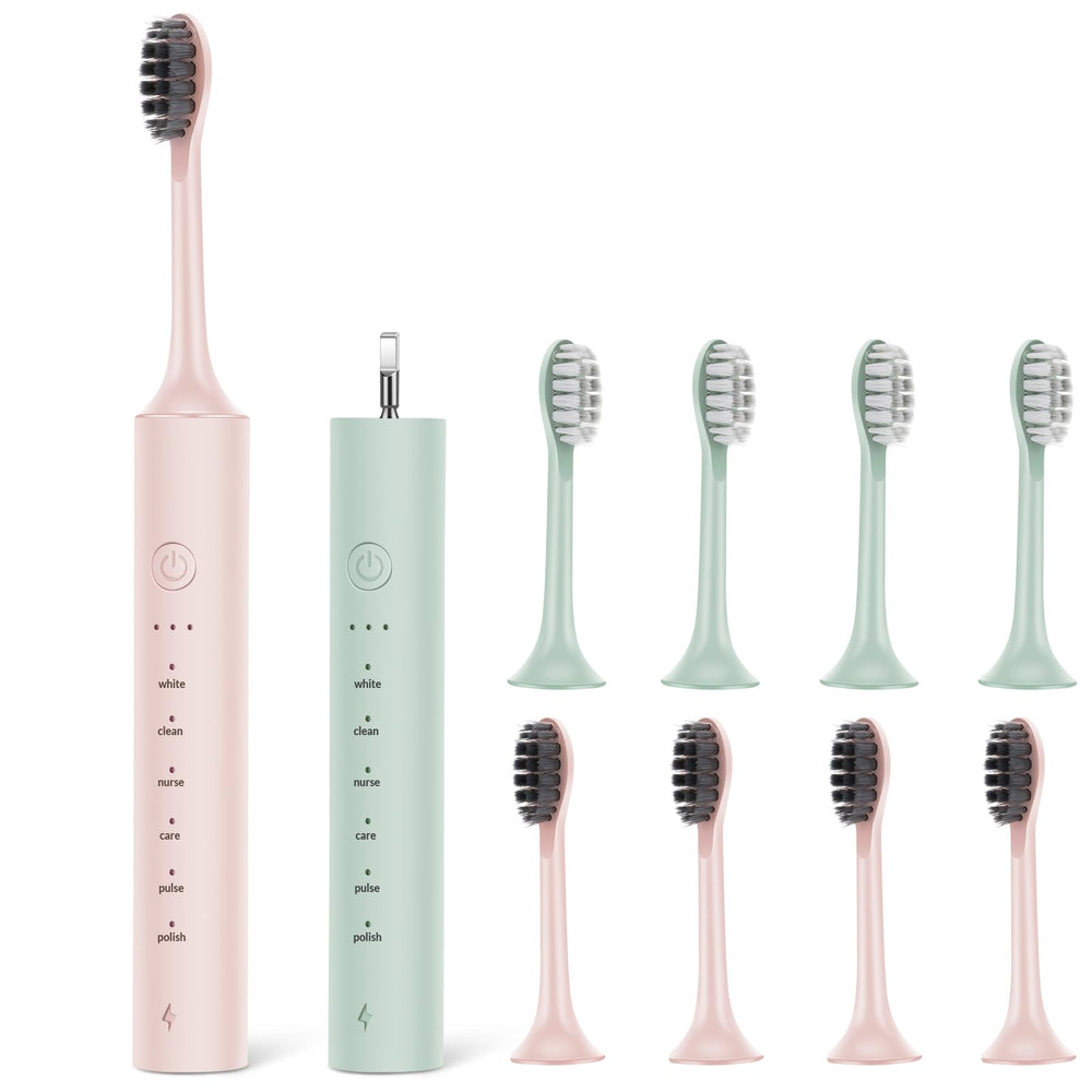 SUNPRO 2 Pack Sonic Electric Toothbrush Pink color