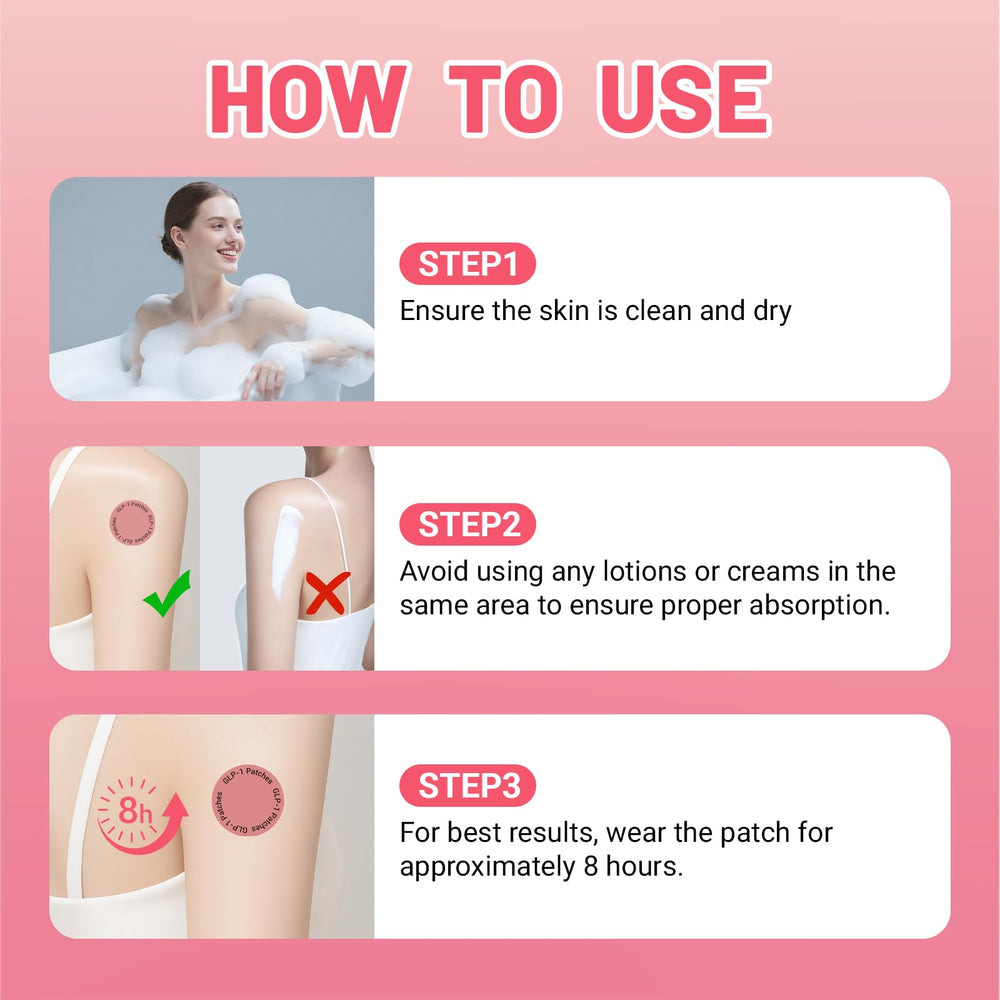 Applying Sunrogftic GLP-1 Patch to clean skin