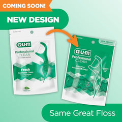 GUM Professional Clean Flossers with handle design
