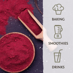 Sunwarrior Beet Root Powder scoop measures servings for precise recipes.