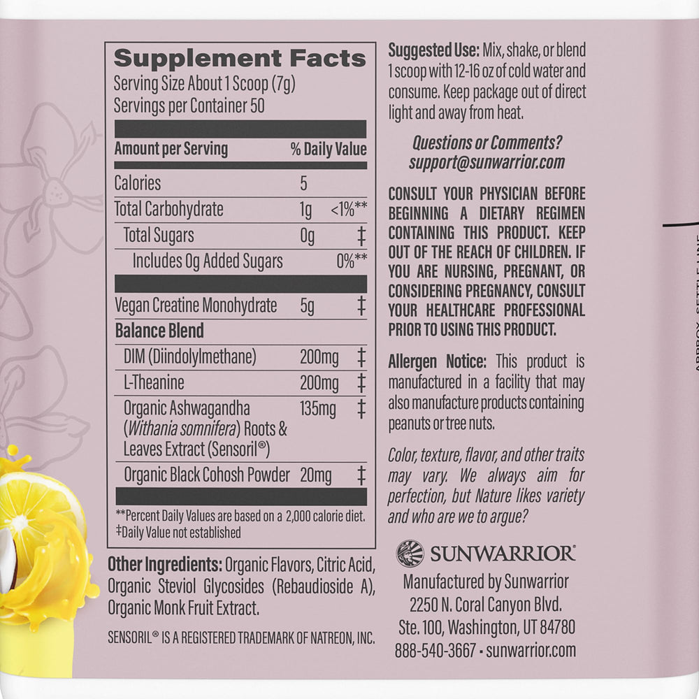 Sunwarrior Creatine Monohydrate powder pour demonstrates quick-mix training-ready formula