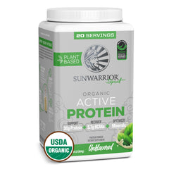 Sunwarrior Organic Plant-Based Protein Powder Unflavored bottle with 20 servings