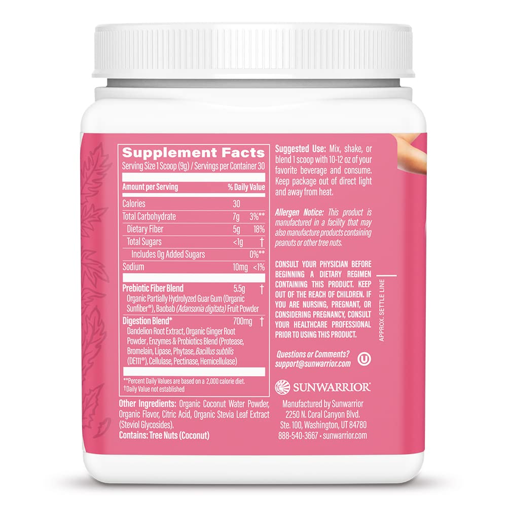Sunwarrior Prebiotic Fiber Powder scoop-dispensing for easy daily fiber support.