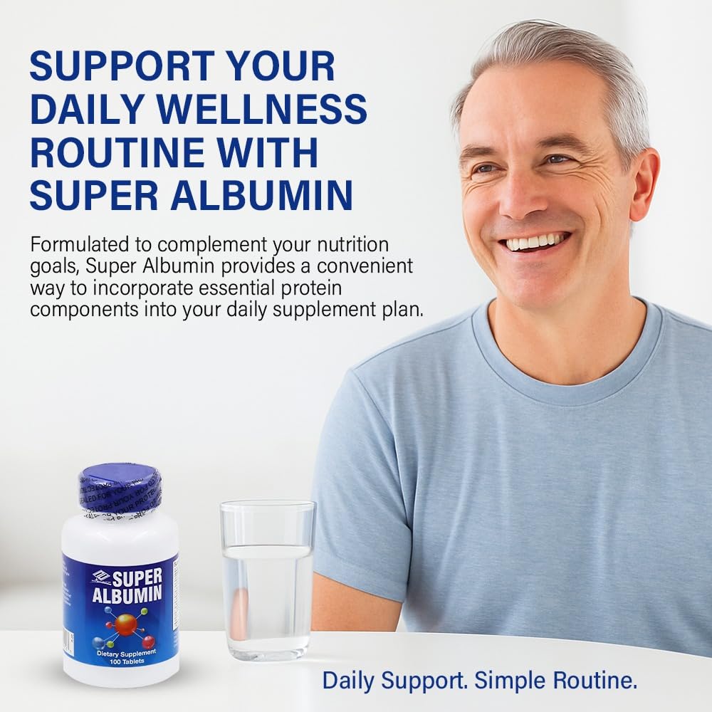 Front packaging of Super Albumin hydrolyzed protein supplement