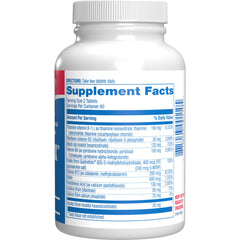 Close-up of B vitamin capsules