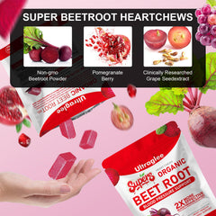 Acai berry flavored Super-Beetsroot Heart Chews