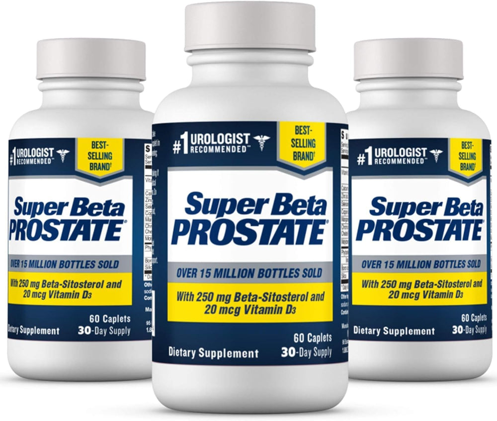 Bottle of Super Beta Prostate supplement with label