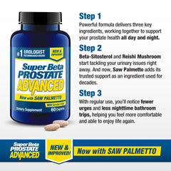 180-count bottle label highlighting prostate health support