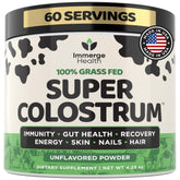 Super Colostrum Grass-Fed Bovine Colostrum Powder canister on white background