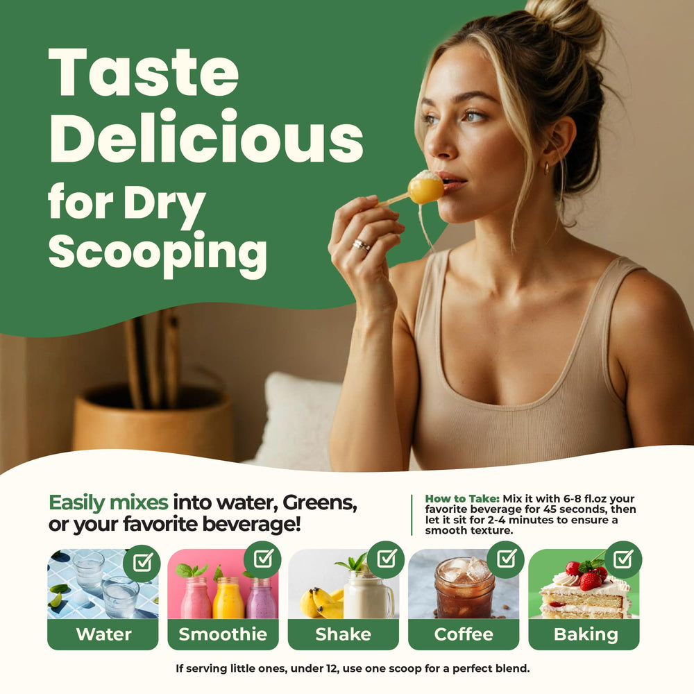 Free measuring scoop included with purchase of colostrum powder